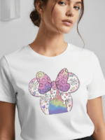 Disneyland Castle Minnie Ears T Shirt | DisneyWorld Castle Shirt Women - Image 3