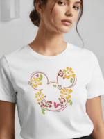 Disneyland Floral Mickey Ears T-Shirt | Disney World Family Vacation Tee | Unisex Graphic Shirt - Image 4