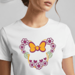 Disney Floral Bow T-Shirt | Minnie Ears Disney Trip Shirt for Women