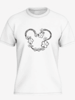 Minimalist Floral Mouse Ears T-Shirt | Disney Inspired Unisex Vacation Tee - Image 6