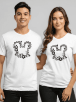 Black Floral Mouse Ears T-Shirt | Disney Inspired Unisex Graphic Tee