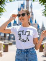 Black Floral Mouse Ears T-Shirt | Disney Inspired Unisex Graphic Tee - Image 2