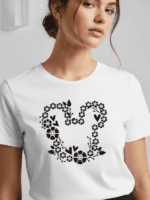 Black Floral Mouse Ears T-Shirt | Disney Inspired Unisex Graphic Tee - Image 5